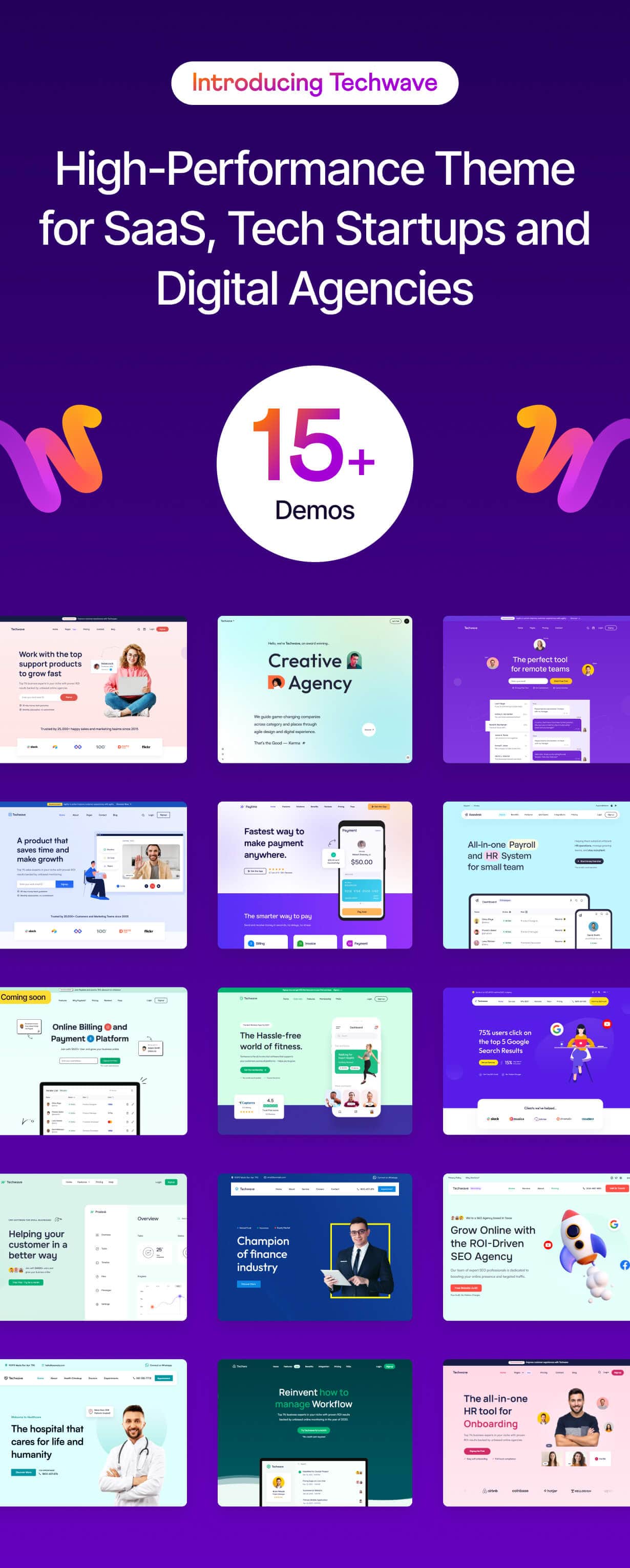 Techwave - SaaS, Tech Startup & Agency WordPress Theme - 1